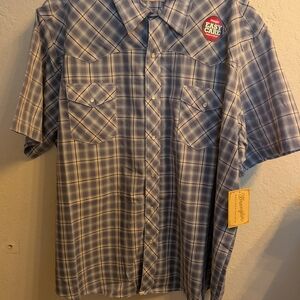 NWT Men's Wrangler Blue Plaid Shirt